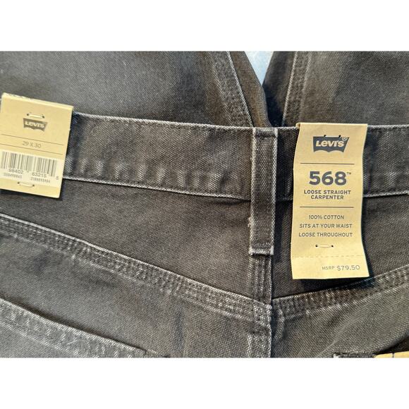 Levis Mens Black Utility Jeans Carpenter Straight Loose 568 Sz 29 x 30 NWT - Picture 10 of 10